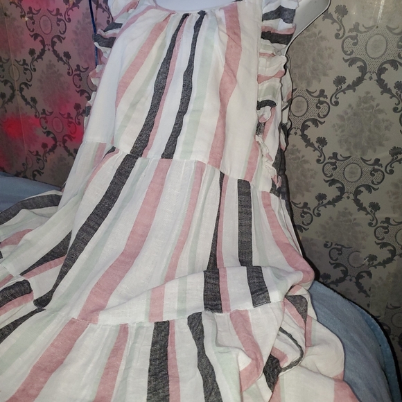 Cute Drop Waist Dress with Fluttery Sleeves - Picture 5 of 7